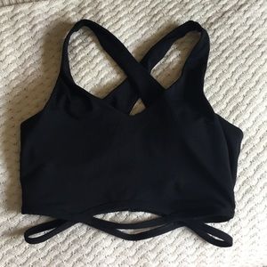Black Fabletics Strappy Sports Bra